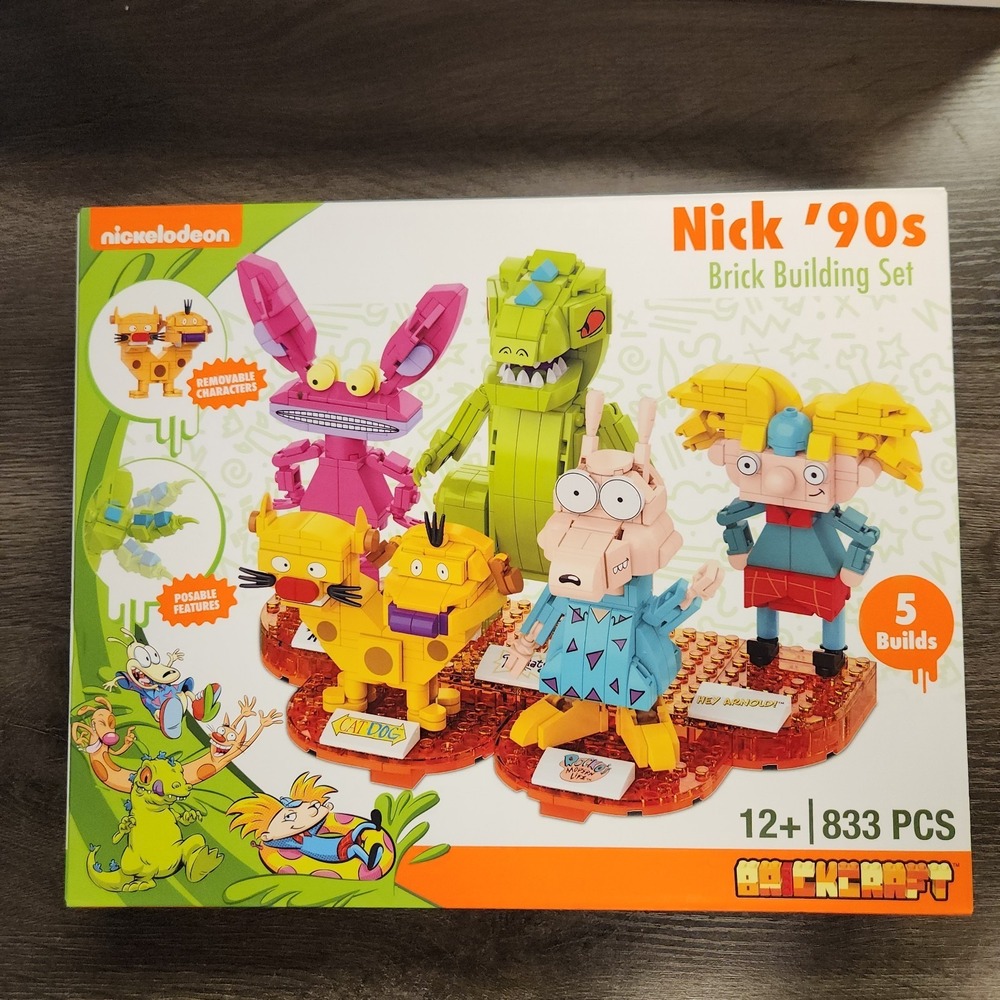 Brickcraft Nickelodeon 90's Brick Building Set - Nick - 833 pcs - New, Sealed
